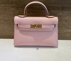 Bolsa Hermes Kelly Mini 20 Rosa Italiana