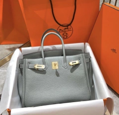 Bolsa Hermes Birkin 25 Cinza Azulado italiana