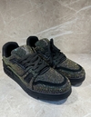 Tênis Louis Vuitton Trainer Com Brilho Italiana