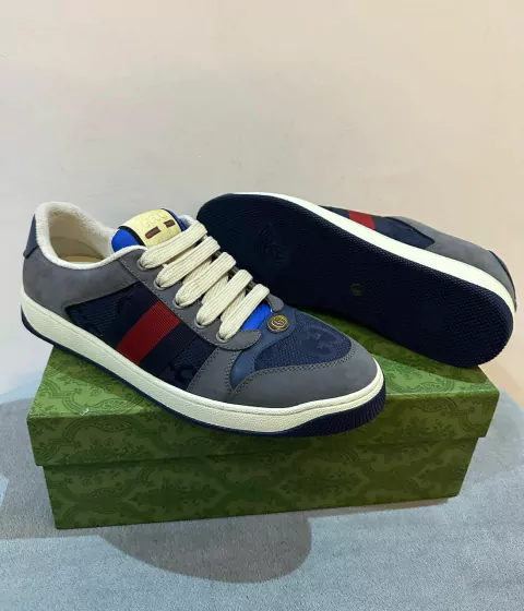 Tênis Gucci Screener Azul e Branco Masculino Italiana
