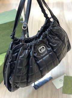 Bolsa Tote Média Gucci Deco Preta Italiana - comprar online