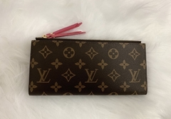 Carteira Louis Vuitton Adele Zíper Duplo Pink Italiana