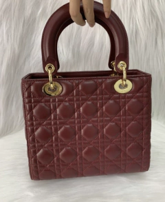 Bolsa Lady Dior Média Vinho Italiana - loja online