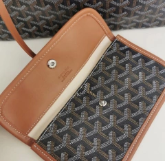 Bolsa Goyard St Louis Preto Com Alças Caramelo Média Italiana na internet
