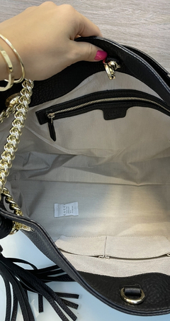 Bolsa Gucci Soho Shoulder Correntes Preta Italiana na internet