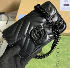 Bolsa de Cintura GG Marmont Preta Italiana na internet