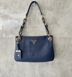 Bolsa Prada Tessuto Hobo Azul Marinho Italiana
