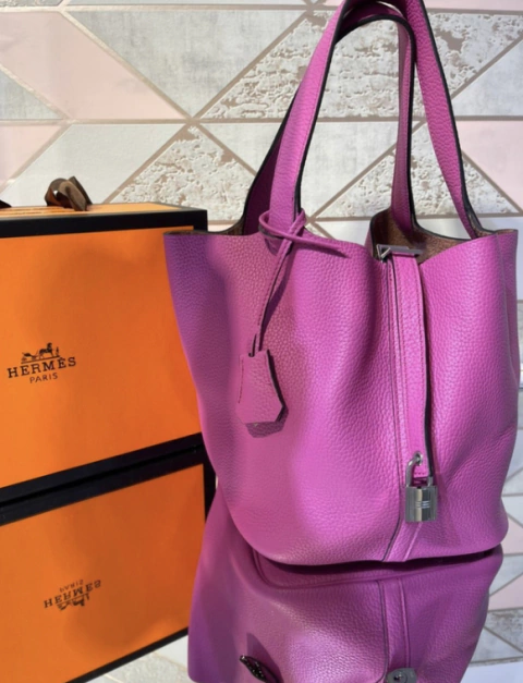 Bolsa Hermes Picotin Lock 18 Pink Italiana