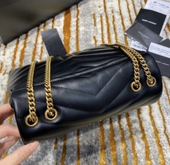 Bolsa YSL LouLou Pequena Preta/Dourado Italiana na internet