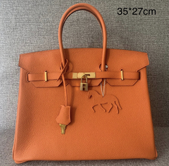 Bolsa Hermes Birkin 35 Laranja Italiana