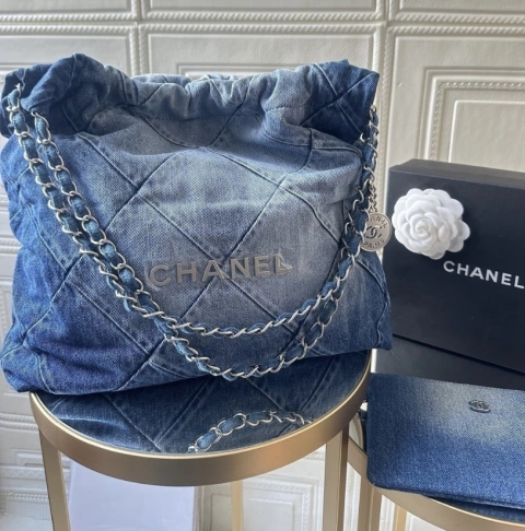 Bolsa Chanel 22 Jeans Média Italiana