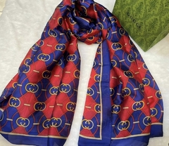 Lenço Gucci Azul e Vermelho Italiana
