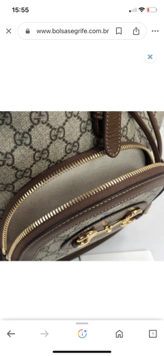 Mochila Gucci Horsebit 1955 GG Supreme Marrom Italiana na internet