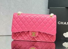 Bolsa Chanel 2.55 Clássica Jumbo Lambskin Rosa Italiana