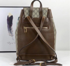 Mochila Gucci Horsebit 1955 GG Supreme Marrom Italiana - Romaly Grifes