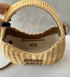 Bolsa Miu Miu Wander Em Vime (Palha) Italiana na internet