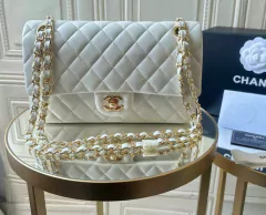 Bolsa Chanel 2.55 Clássica Lambskin Branca Italiana - comprar online