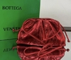 Bolsa Bottega Veneta The Pouch 20 Pequena Vermelha Metalizada Italiana