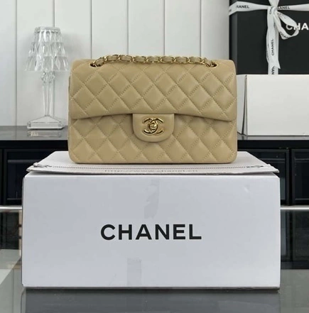 Bolsa Chanel 2.55 Clássica Lambskin Bege Italiana