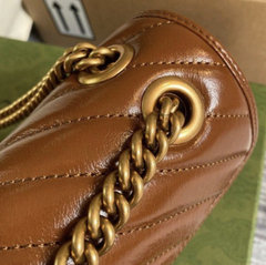 Bolsa Gucci Marmont Pequena Marrom Italiana