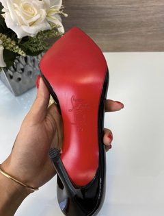 Scarpin Iriza Louboutin Preto Verniz Italiana na internet