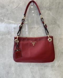 Bolsa Prada Tessuto Hobo Vermelha Italiana