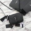 Bolsa YSL Lou Preta e Prata Italiana