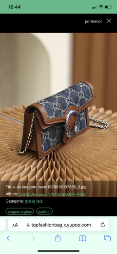 Bolsa Gucci Dionysus Super Mini Azul e Marrom Italiana - comprar online