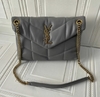 Bolsa YSL Puffer Média Cinza Com Dourado Italiana