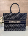 Bolsa Dior Book Tote Com Veledo Azul Italiana