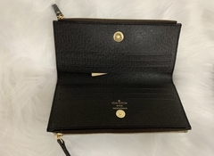 Carteira Louis Vuitton Adele Zíper Duplo Preta Italiana - Romaly Grifes Bolsas