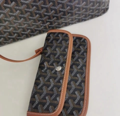 Bolsa Goyard St Louis Preto Com Alças Caramelo Média Italiana - comprar online