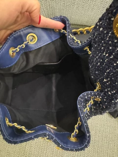 Imagem do Bolsa Chanel 25 Pequena Tweed Azul Italiana