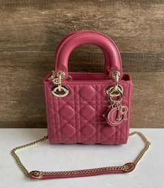 Bolsa Lady Dior Mini Vinho Italiana