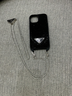 Capinha Prada Preta com Strass Italiana - comprar online