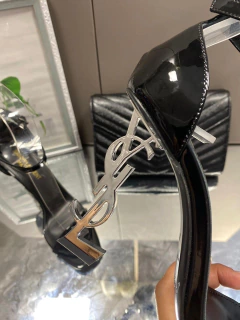 Sandália Salto YSL Opyum Preto com Prata Italiana na internet