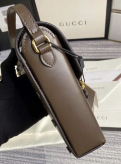 Bolsa Gucci Horsebit 1955 Mini Marrom Italiana - Romaly Grifes