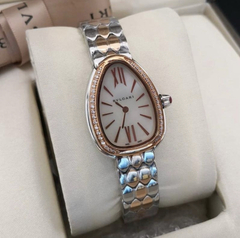 Relógio Bulgari Serpenti Seduttori Prata/Rosé Com Brilho e Fundo Madrepérola Italiana