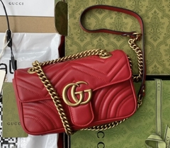 Bolsa Gucci Marmont Mini Shoulder Vermelho Italiana