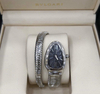 Relógio Bulgari Serpenti Prata com Fundo Preto Italiana