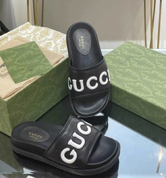 Chinelo Slide Gucci Preto Italiana