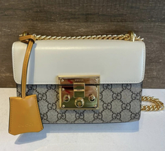 Bolsa Gucci Padlock Off-White com Amarelo Italiana