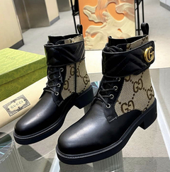 Bota Gucci Double G Bege e Preta Italiana