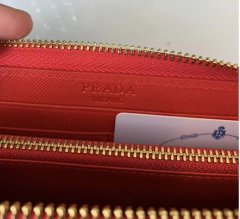 Carteira de Couro Saffiano Vermelha Italiana - Romaly Grifes