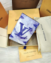 Porta Cartão Organizador Louis Vuitton Watercolor Azul Italiana