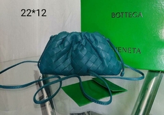 Bolsa Bottega Veneta Mini Pouch Intrecciato Verde Escuro Italiana