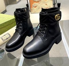 Bota Gucci Double G Preta Italiana