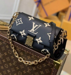 Bolsa Louis Vuitton Favorite Preto E Creme Italiana