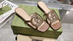 Sandália Flat Gucci Marrom Italiana