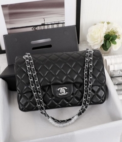 Bolsa Chanel 2.55 Clássica Jumbo Lambskin Preta Italiana